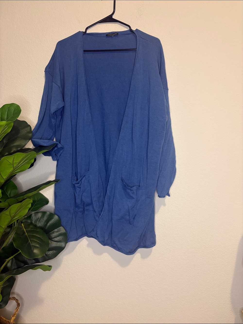 Eileen Fisher XL Lightweight Open-Front Blue Women's Cardigan